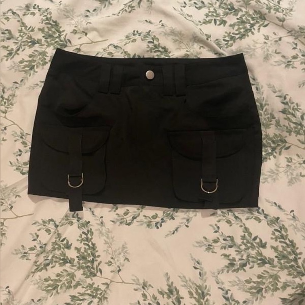 Black Mini Skirt with Pockets